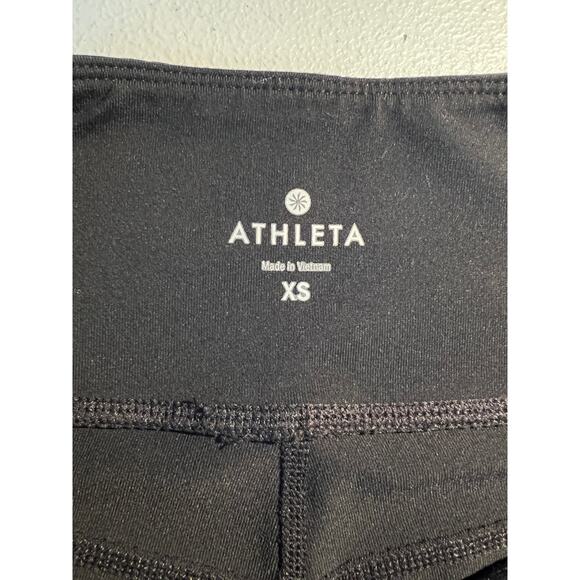 Athleta Leggings Crux Capri Tight Black Mesh Athletic Workout Running Exercise - Picture 6 of 7